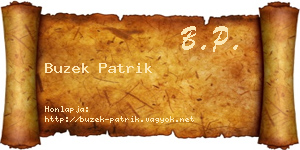 Buzek Patrik névjegykártya